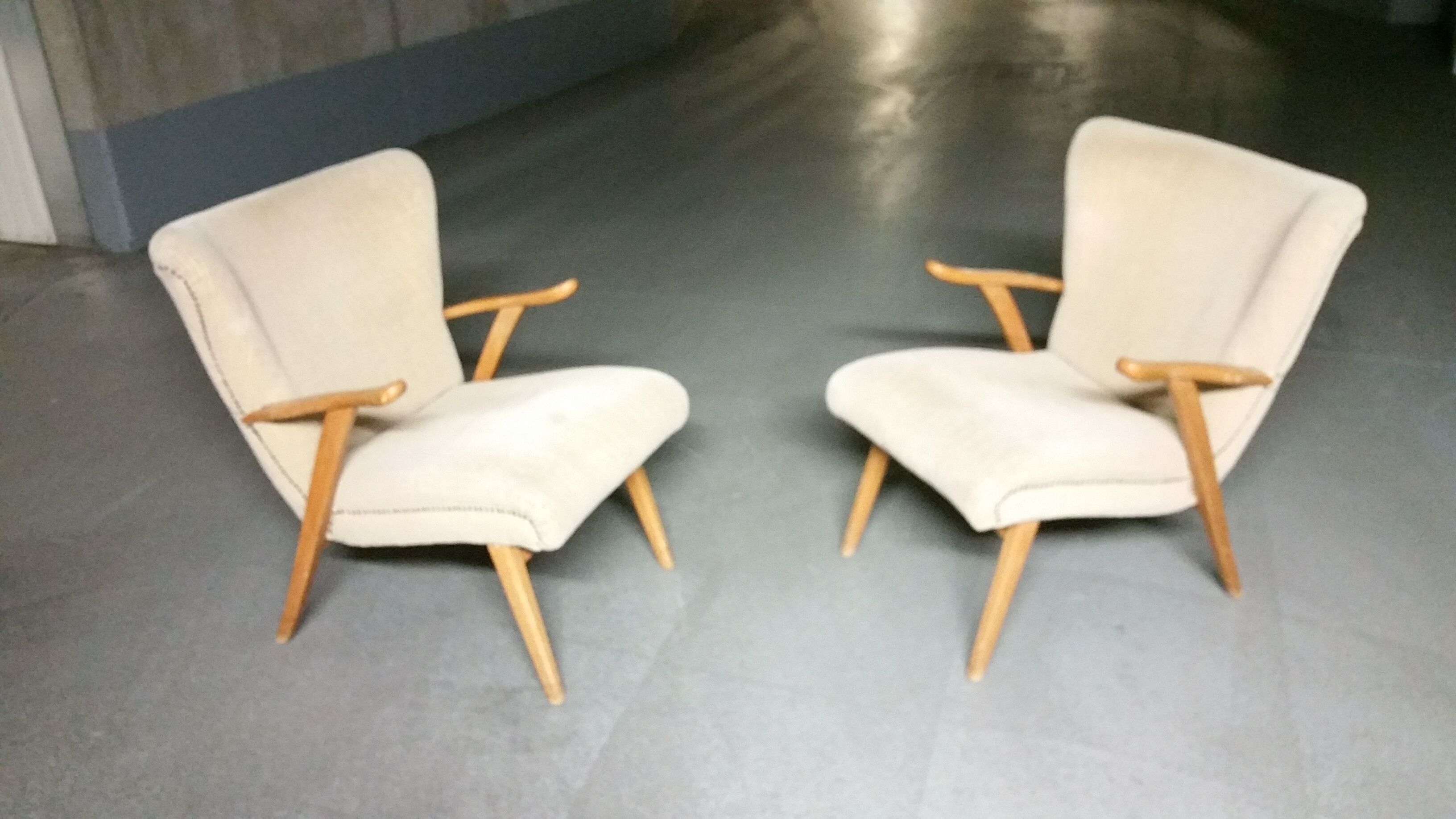 Pair of chairs 50 60 year zigzag
