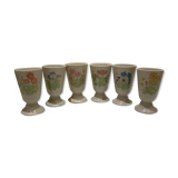 Lot of 6 mazagrans in vintage floral decorations