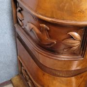 Pier Luigi Colli: Art Deco period sideboard in burl and carved wood