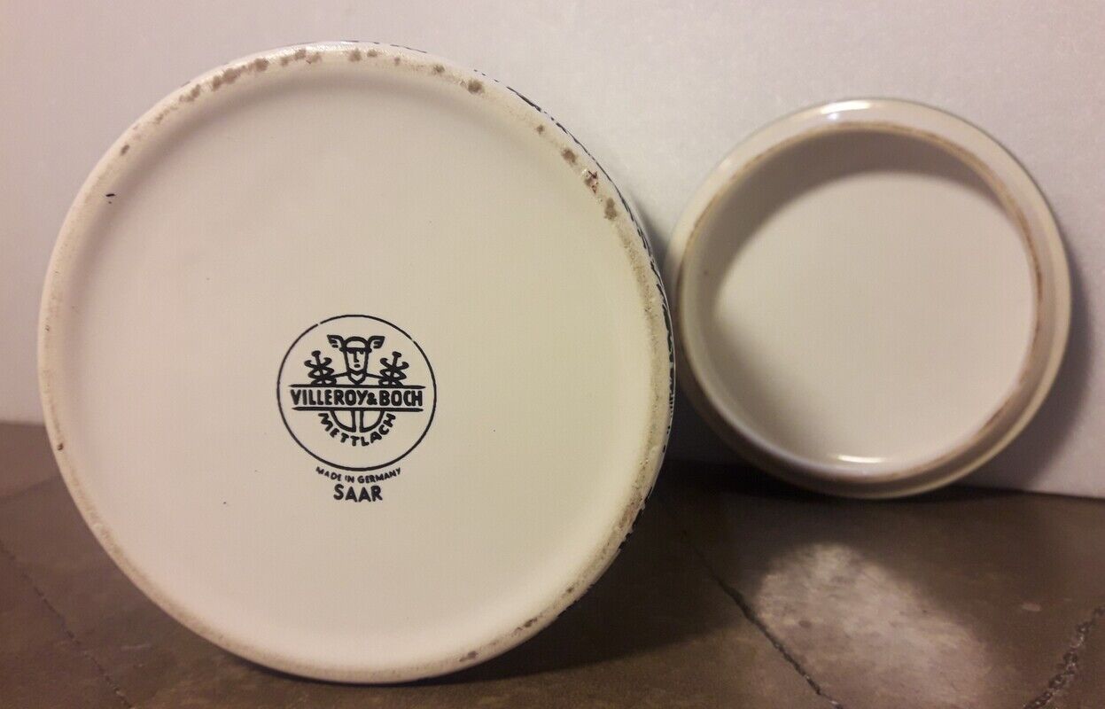 Ceramic spice jar Villeroy and Boch Mettlach Lubec, Germany