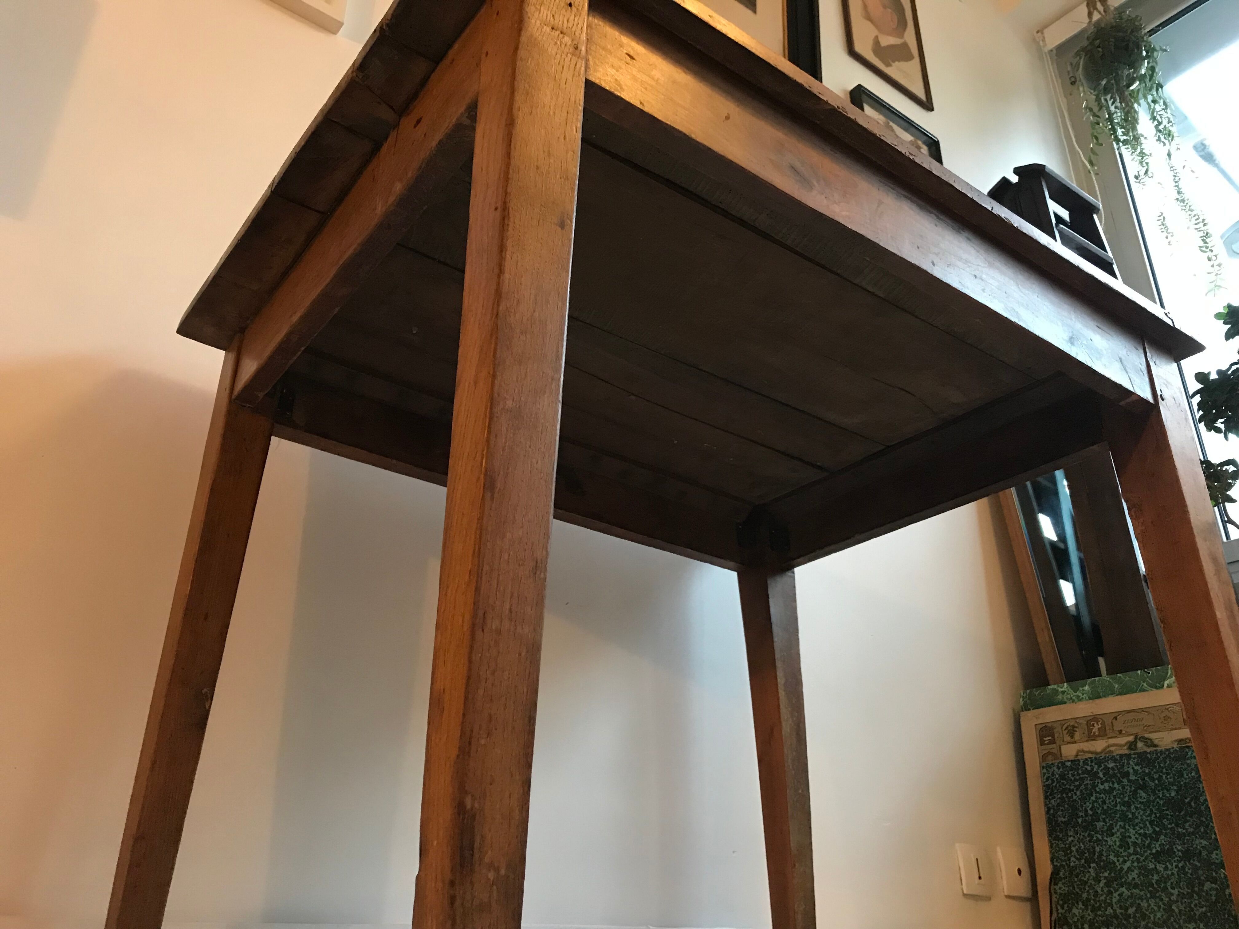 Massive wooden farm table