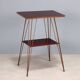 Vintage metal side table with double glass top, Italy, 1960s.