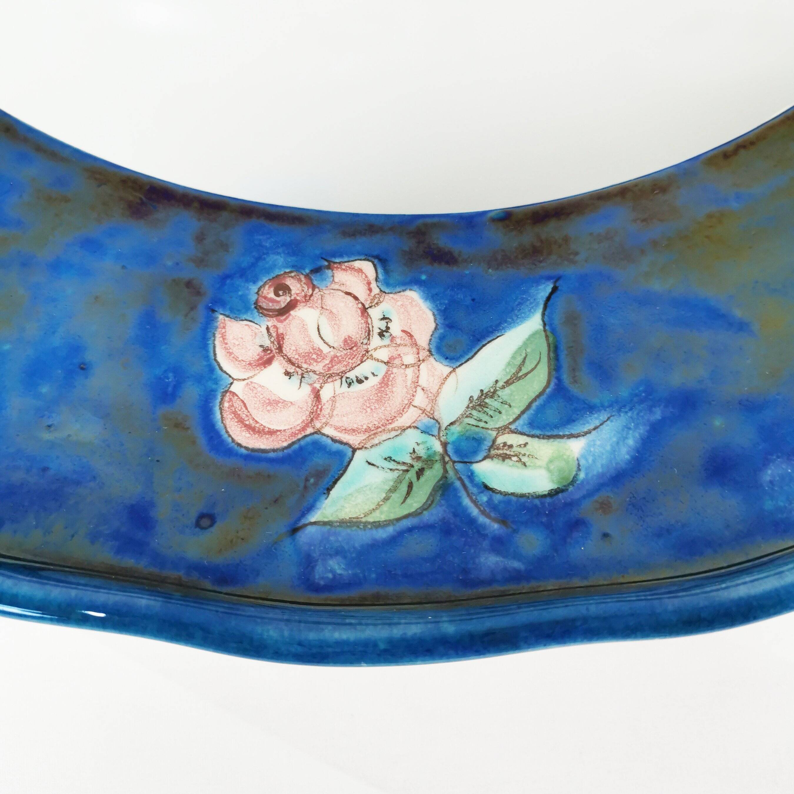 Ceramic wall mirror, Hindelanger-Keramik, Germany, 1960s.
