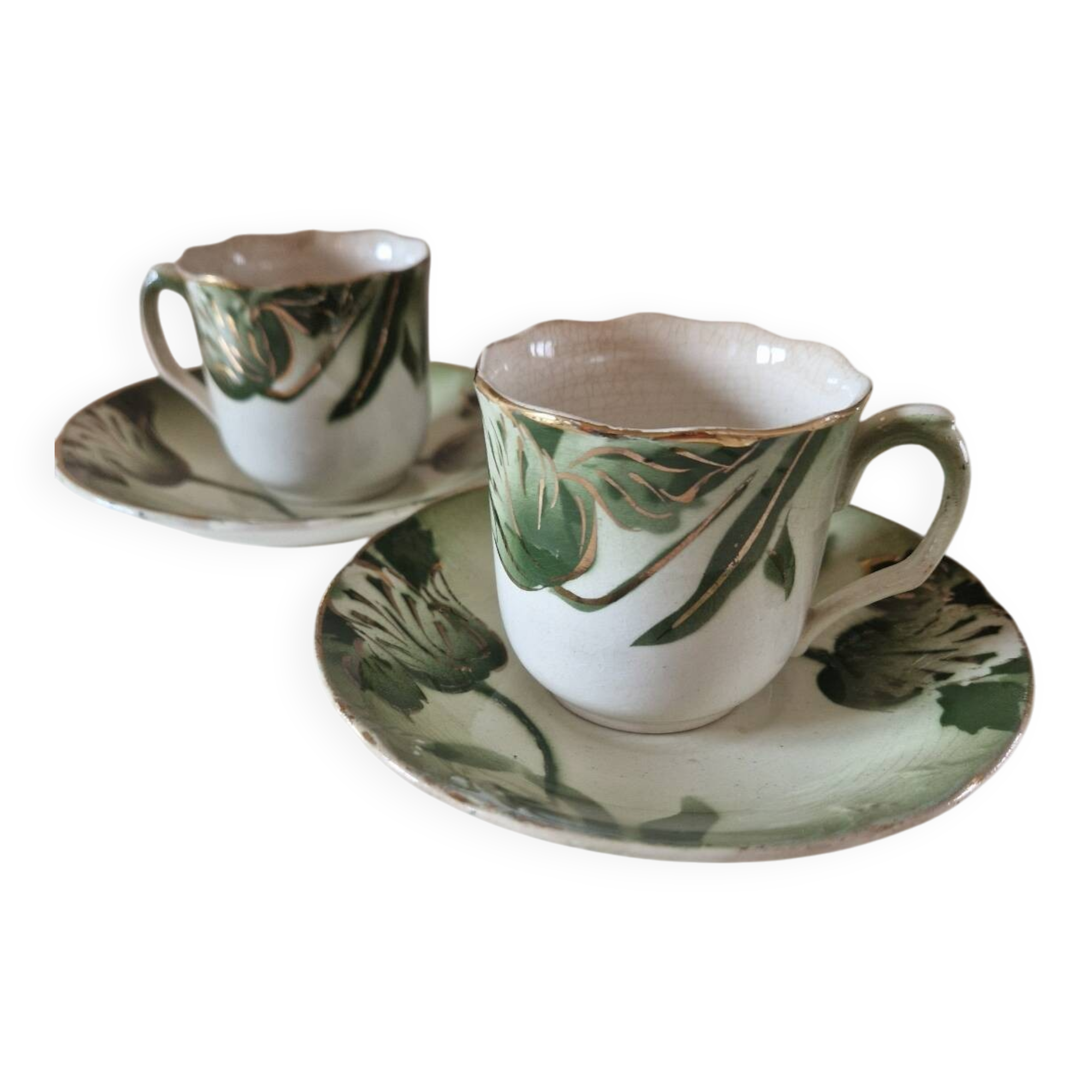 2 longwy art nouveau cups