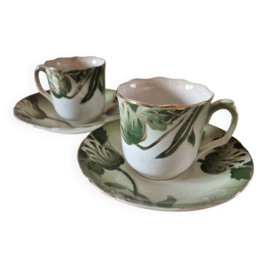 2 tasses longwy art nouveau