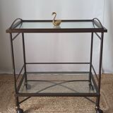 Vintage metal and glass server