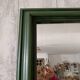 Miroir rectangulaire vert foncé à patine noire