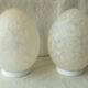 Pair of marble glass egg lamps