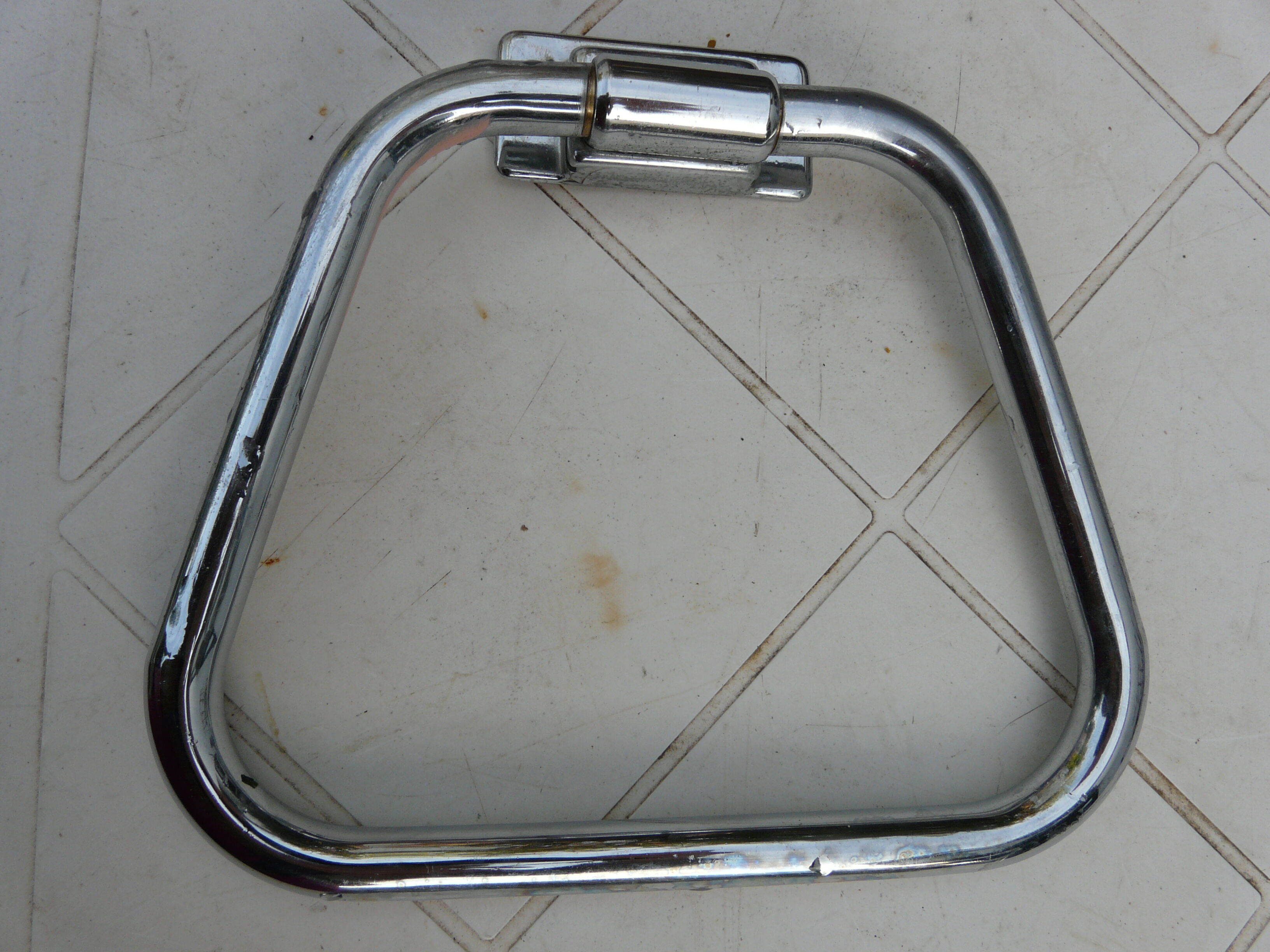 Vintage towel rack chrome metal