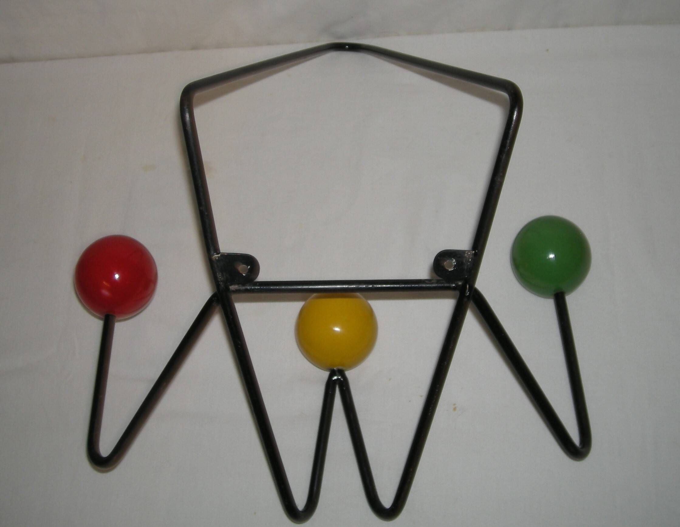 Coat hook; 3 balls - Dupré-Hauser from the 1950s
