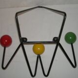 Coat hook; 3 balls - Dupré-Hauser from the 1950s