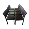 Lot de 8 chaises en bois avec revêtement cuir