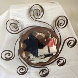 Pair of wrought iron sun mirrors