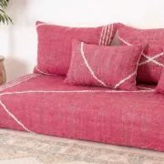 Moroccan cotton pink rug for the floor.