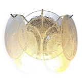 Transparent and pulegoso “disks” murano glass wall sconce