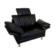 Fauteuil design contemporain Intertime I-Cielo en cuir noir