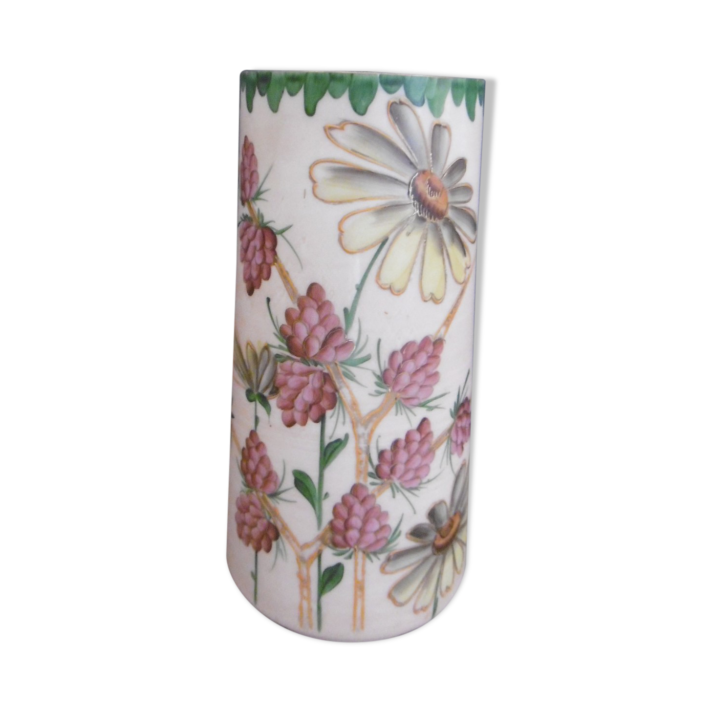 Opaline vase with enamelled decoration early xxeme