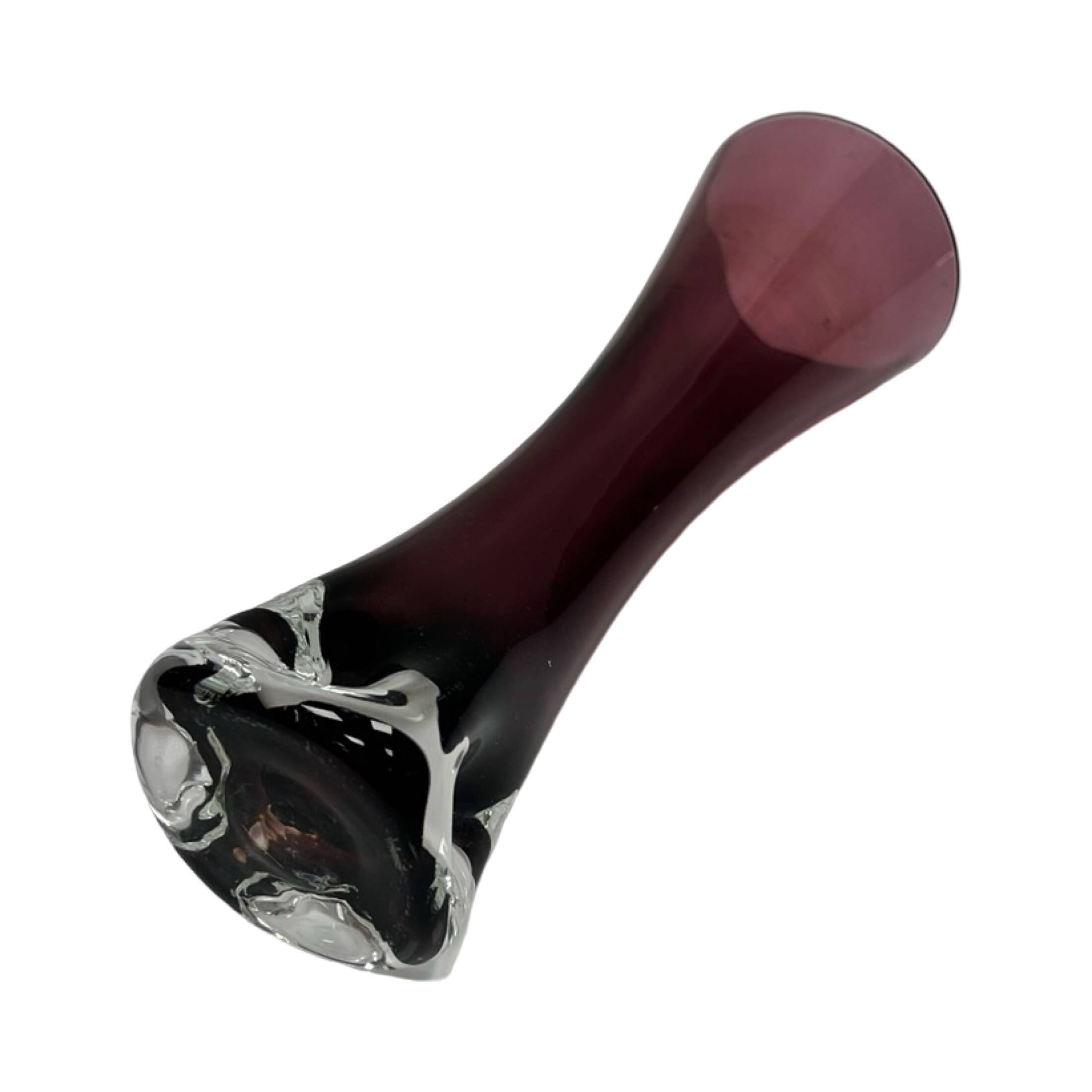 Ingrid Glashütte "Lord Nelson" burgundy vase, Germany 1960s