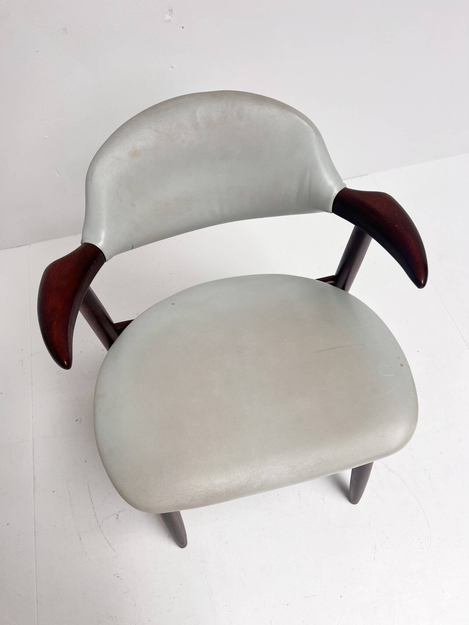 Grey colored cowhorn chair, 1970s