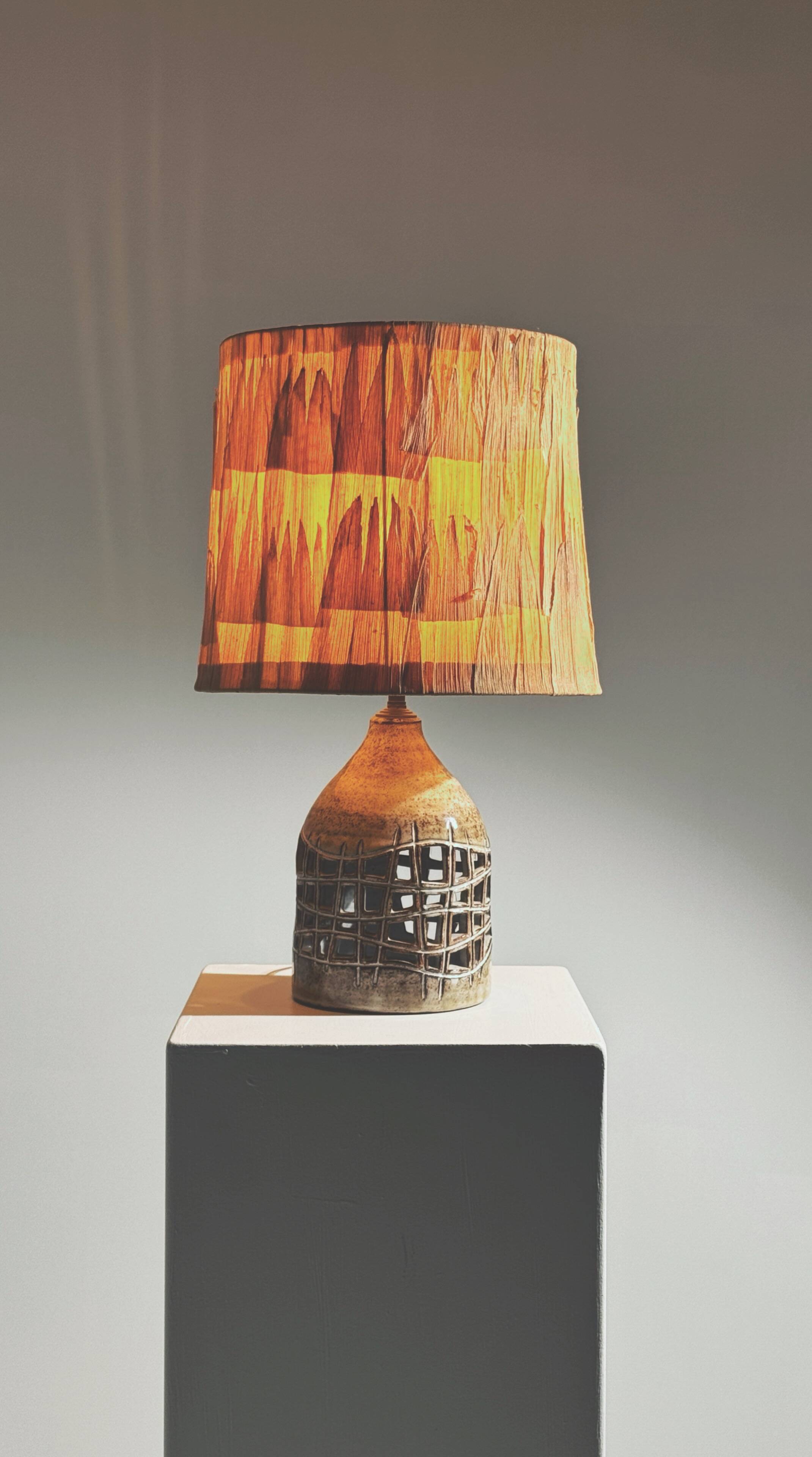 Ceramic lamp base by Robert Pérot, Vallauris, France, circa 1960.