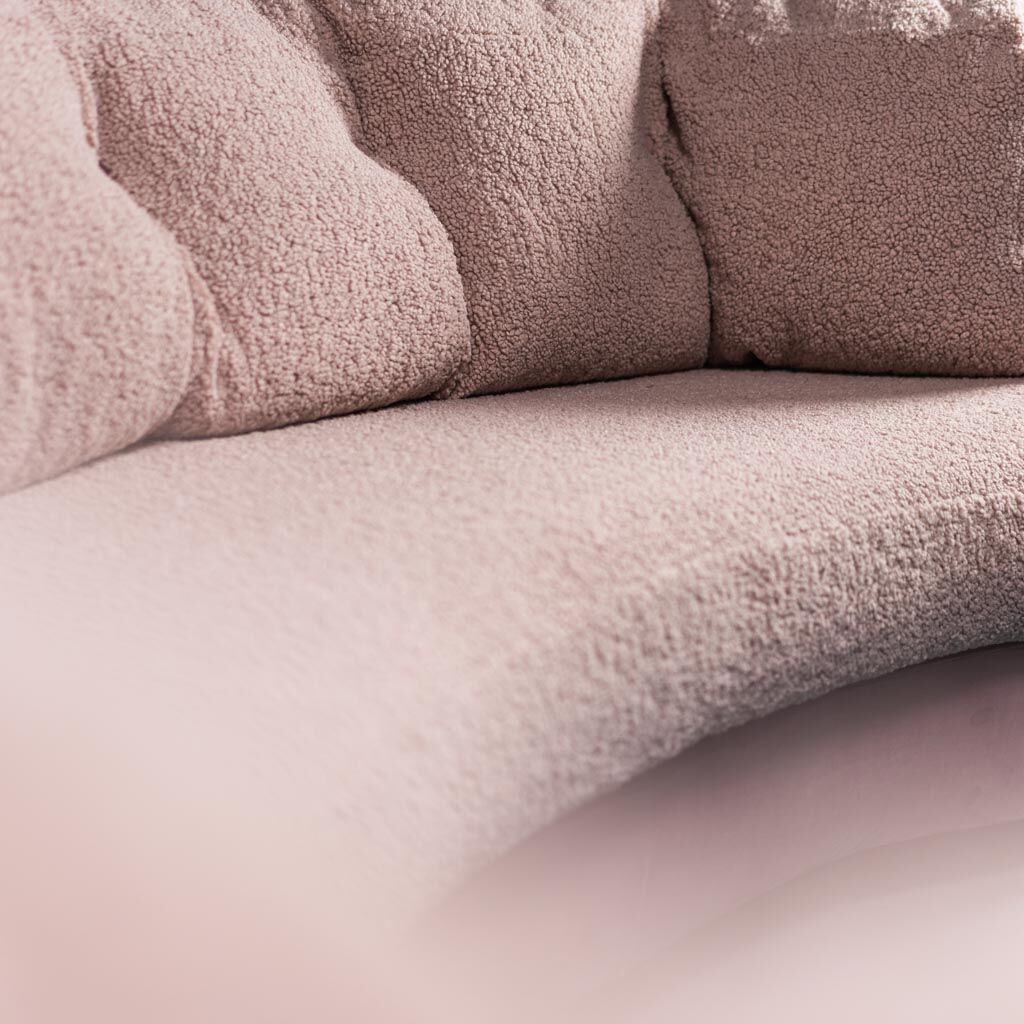 Velvet sofa and bouclé 70s vintage modern