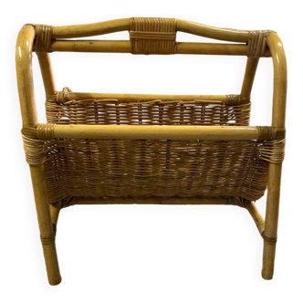 Rattan magazine rack