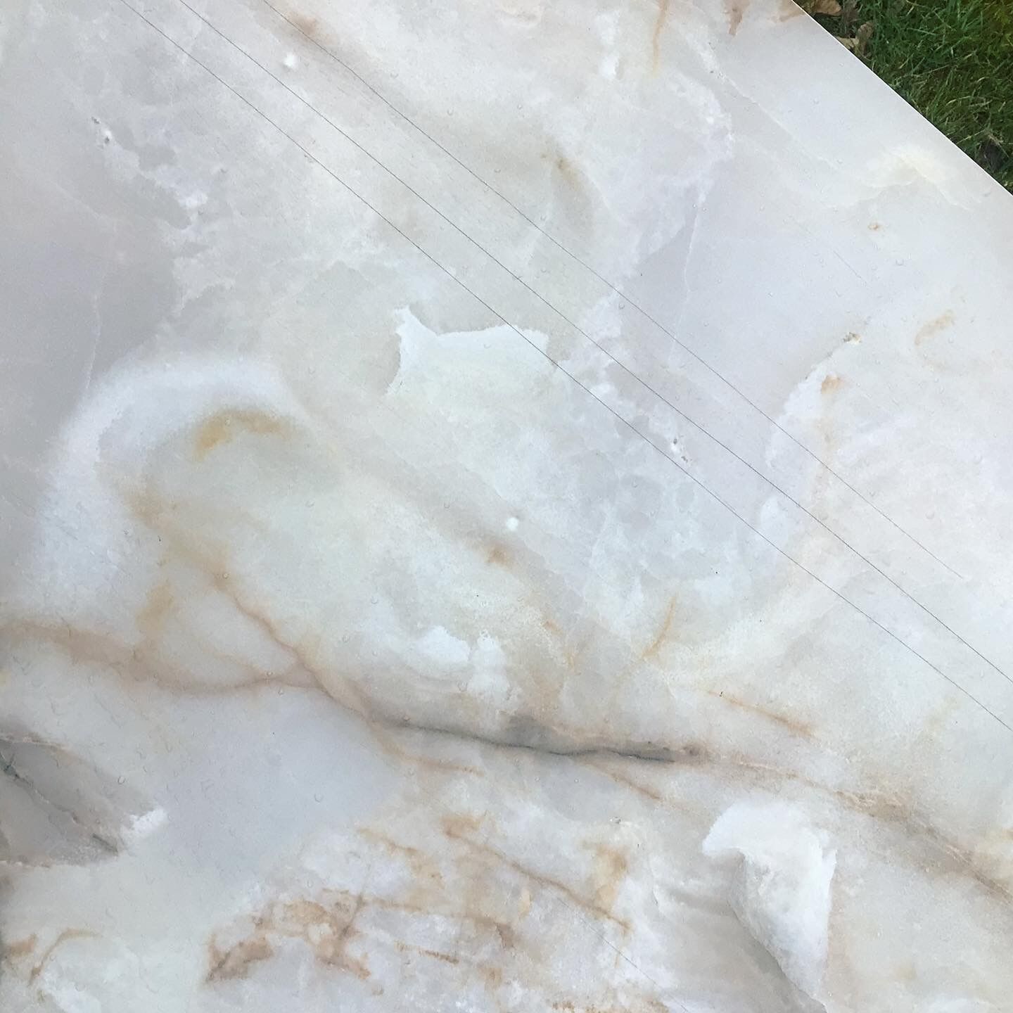 Cast-iron bistro table with marble effect
