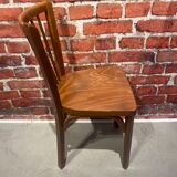 Set of 4 varnished wood bistro chairs