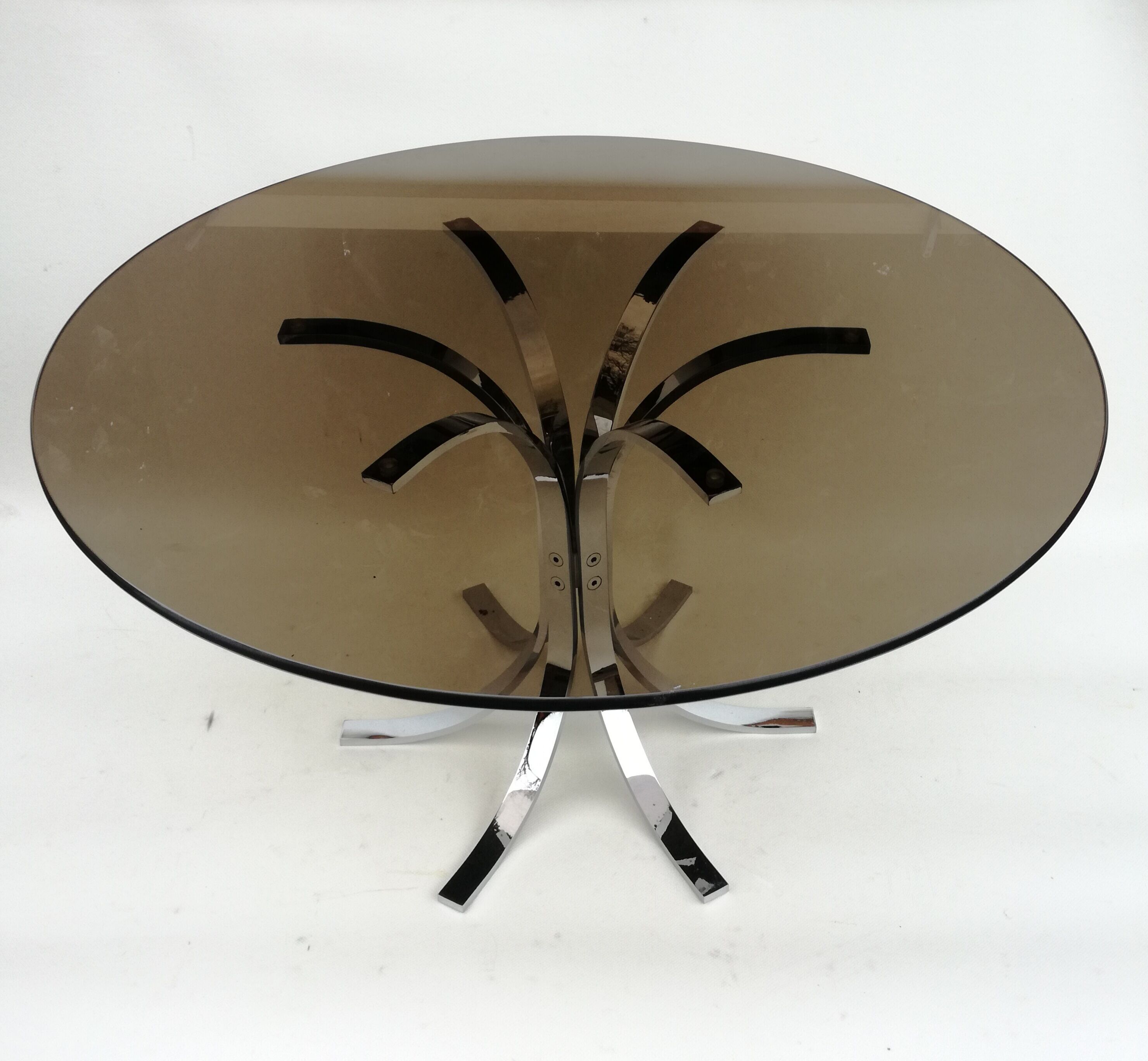 Smoked glass coffee table - Ø90cm