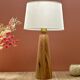Elegant table lamp made of recycled solid wood for a warm and sustainable atmosphere "CÔNE"