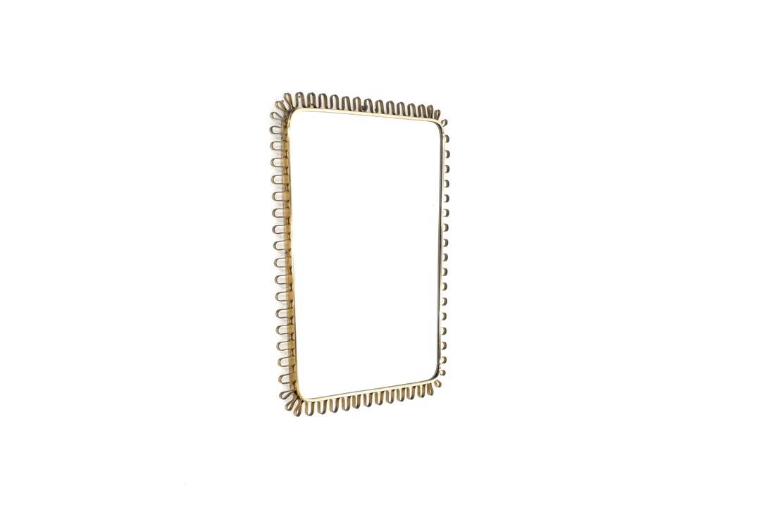 Brass wall mirror, Italy, 1950s