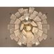 Contemporary Venied-White “Listelli Alabastro” Murano Glass Style Chandeli