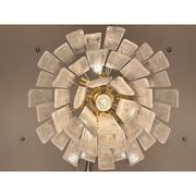 Contemporary Venied-White “Listelli Alabastro” Murano Glass Style Chandeli