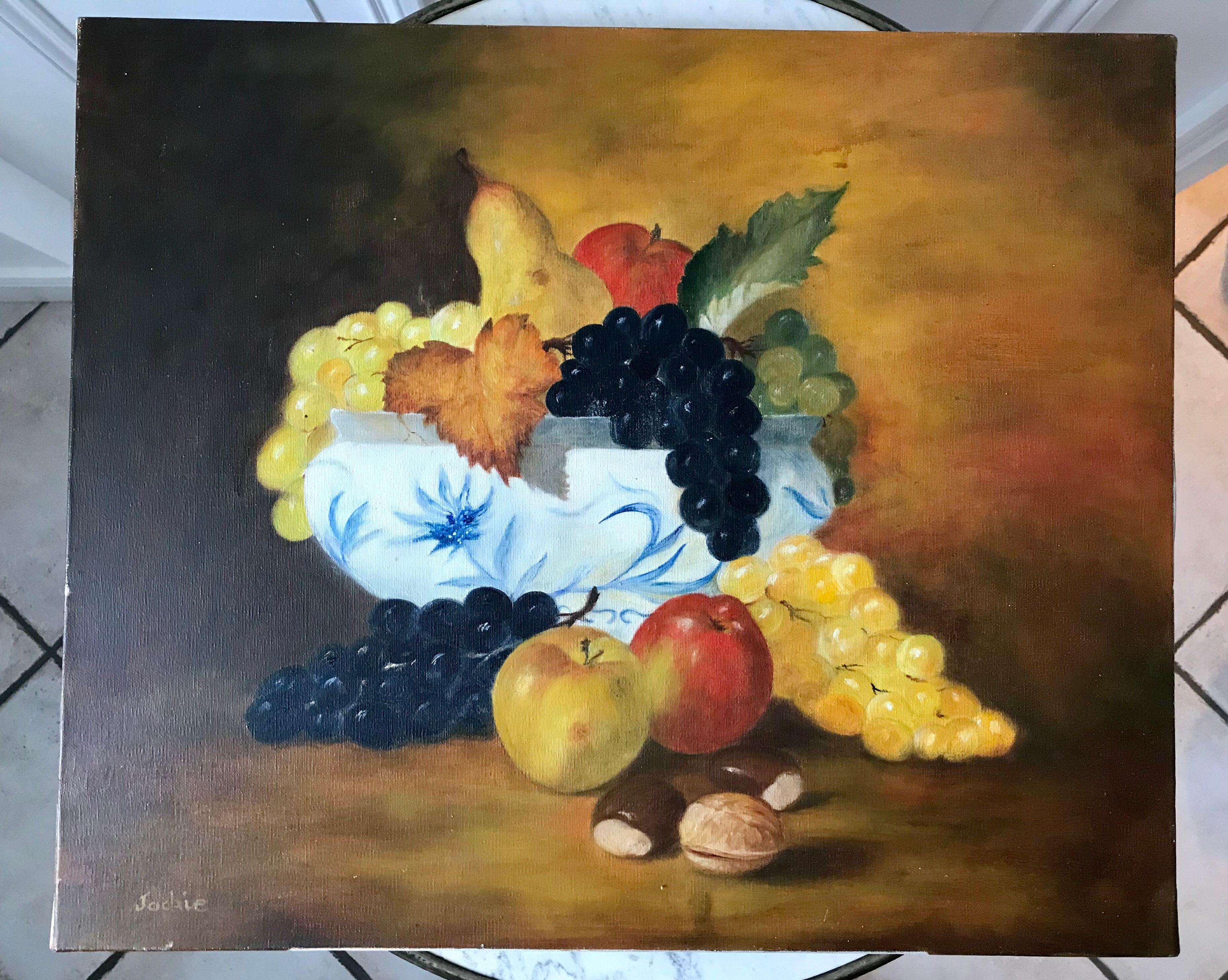 Oil painting on canvas vintage still life