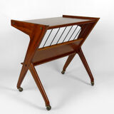 Desserte roulante en teck, Mid-century Modern, Italie, circa 1950