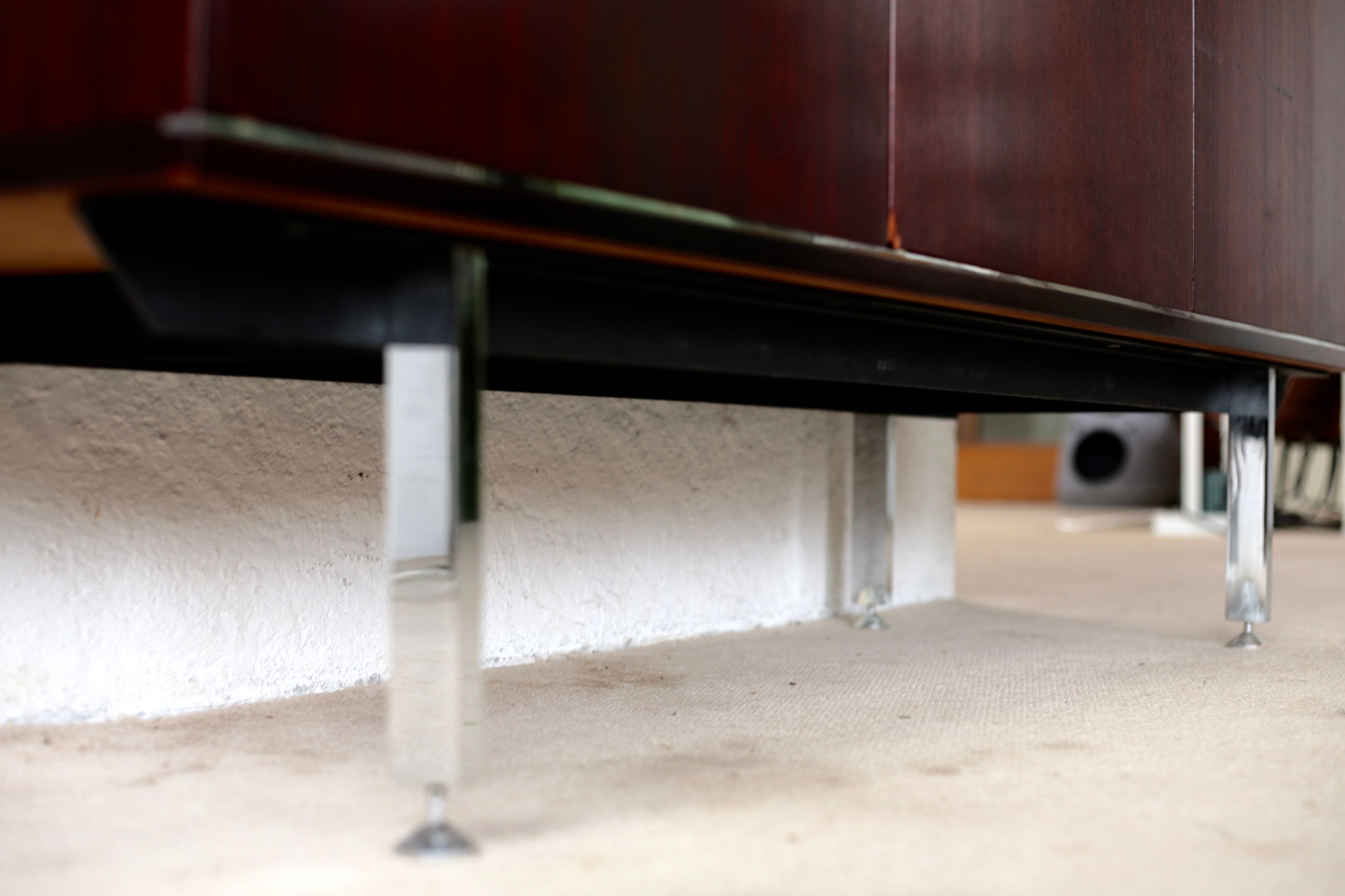 Sideboard solid wood and steel, France, cira 1970, Negroni edition