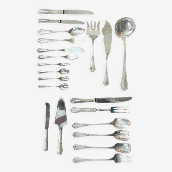 Ercuis cutlery set 131 pieces in metal Louis XV style, rocaille