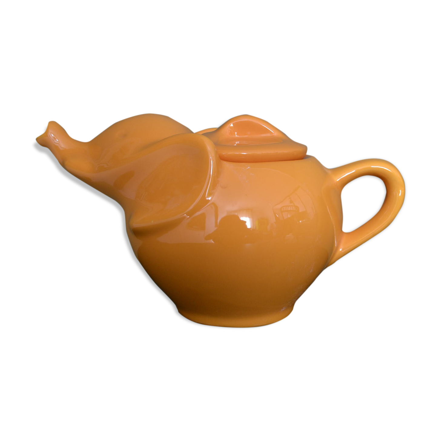 Elephant orange teapot