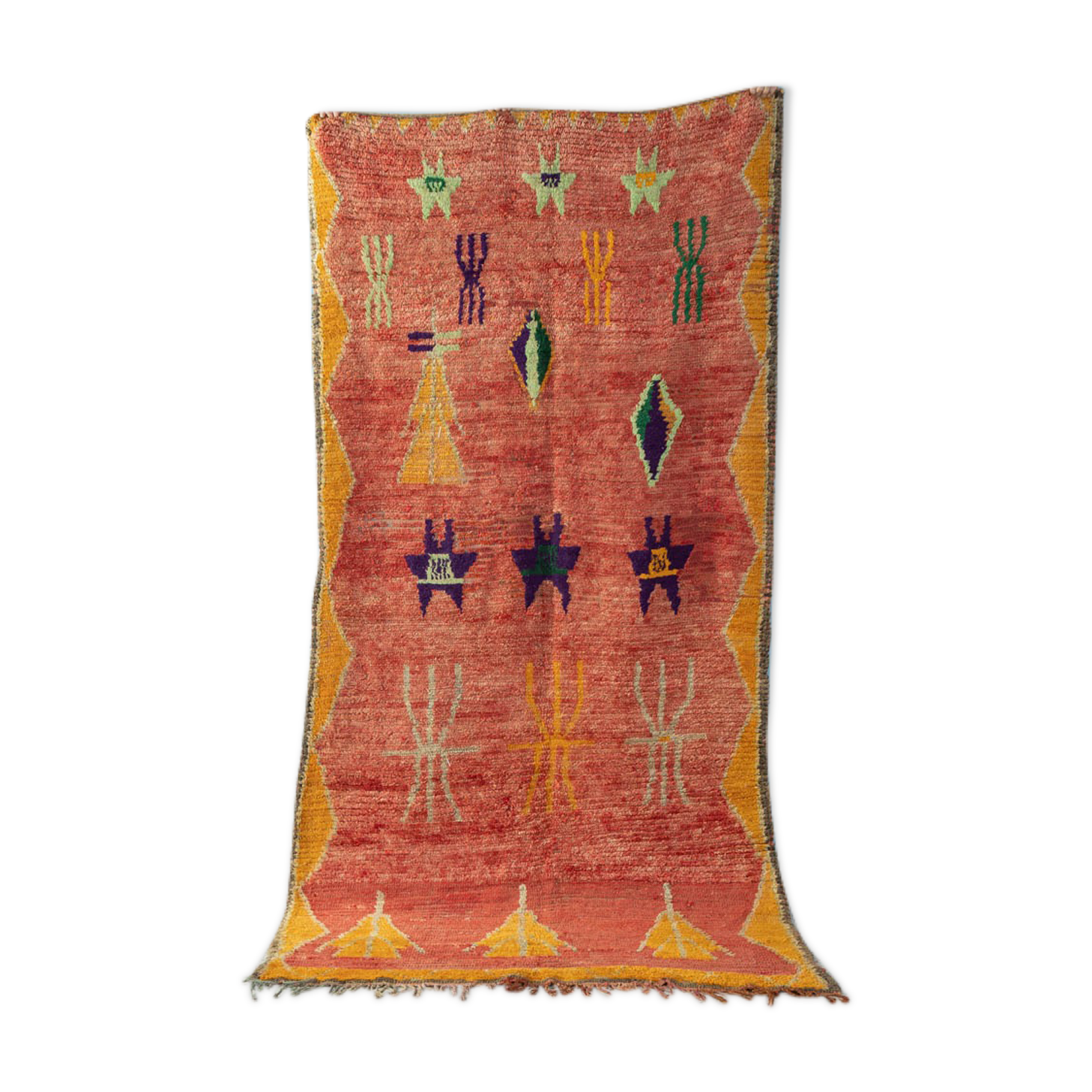 Vintage boujad, berber rug, 127 x 254