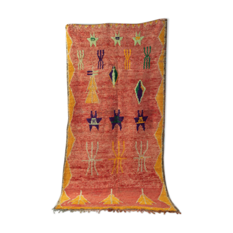 Vintage boujad, berber rug, 127 x 254