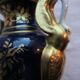 Vase porcelaine de Paris Empire forme balustre anses cygnes Or fin signé Mehun
