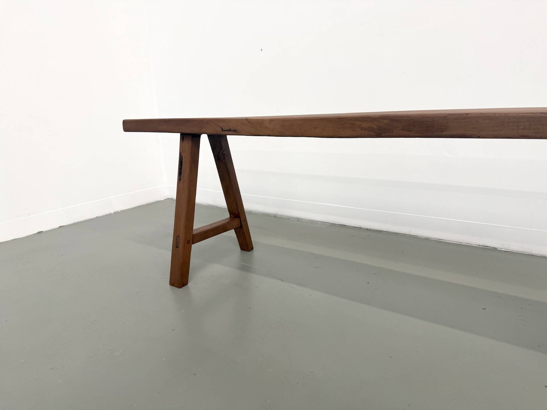 Restored solid walnut bench — 1950s