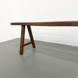 Restored solid walnut bench — 1950s