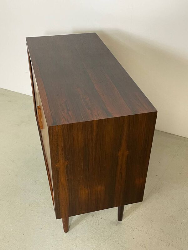 Armoire danoise à porte tambour par Kai Kristiansen en palissandre 1960
