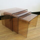 Plexi nesting tables by Michel Dumas
