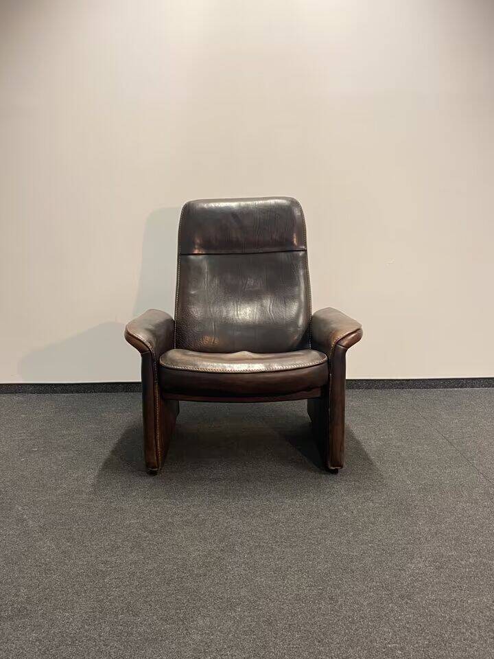Vintage Brown Leather De Sede Ds 50 leather arm chair from 1970's
