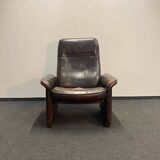 Vintage Brown Leather De Sede Ds 50 leather arm chair from 1970's