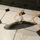 Chandelier workshop metal enamelled porcelain base
