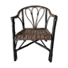 Vintage rattan and wood kid's armchair