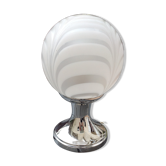 Lampe vintage, chrome et opaline, année 70